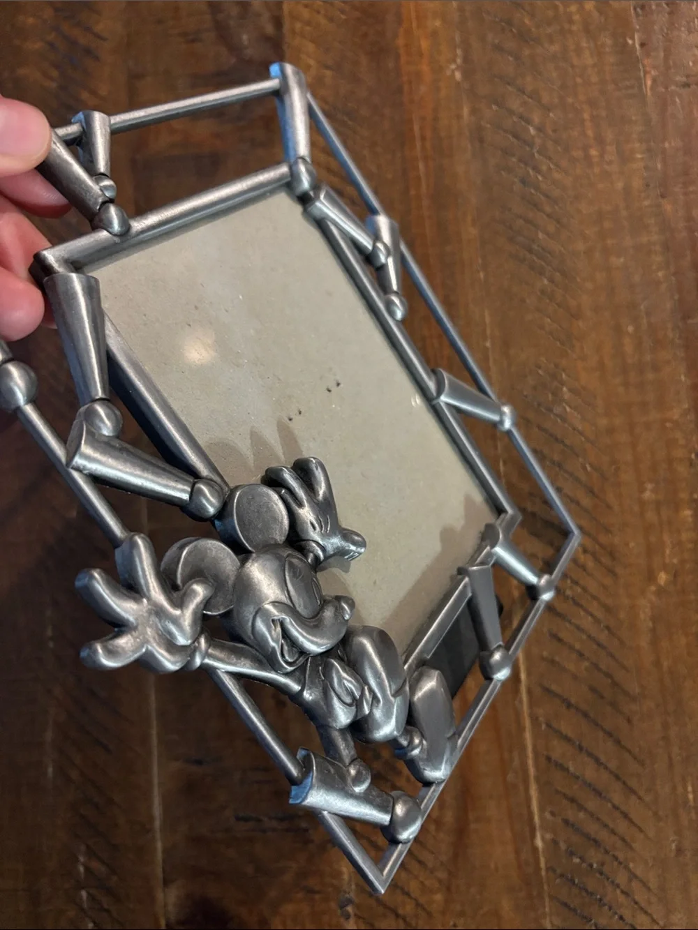 Vintage Disney 2000 World Mickey Mouse Pewter 3D Y2K Metal Picture Frame 4x6